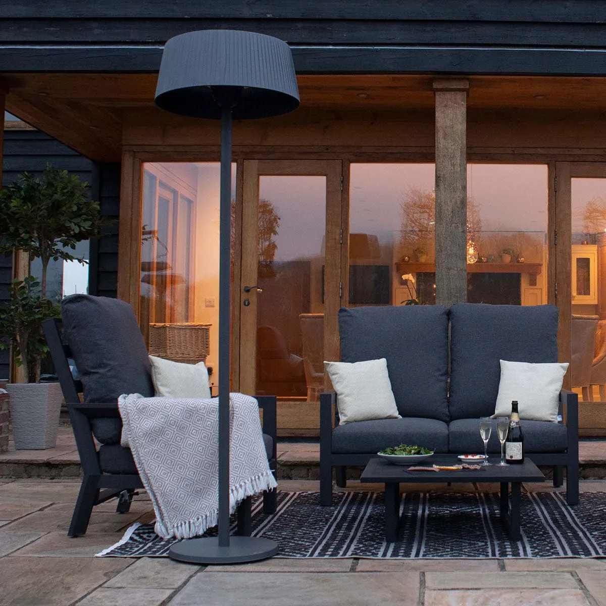 2100W Lyra Freestanding Electric Patio Heater / Charcoal