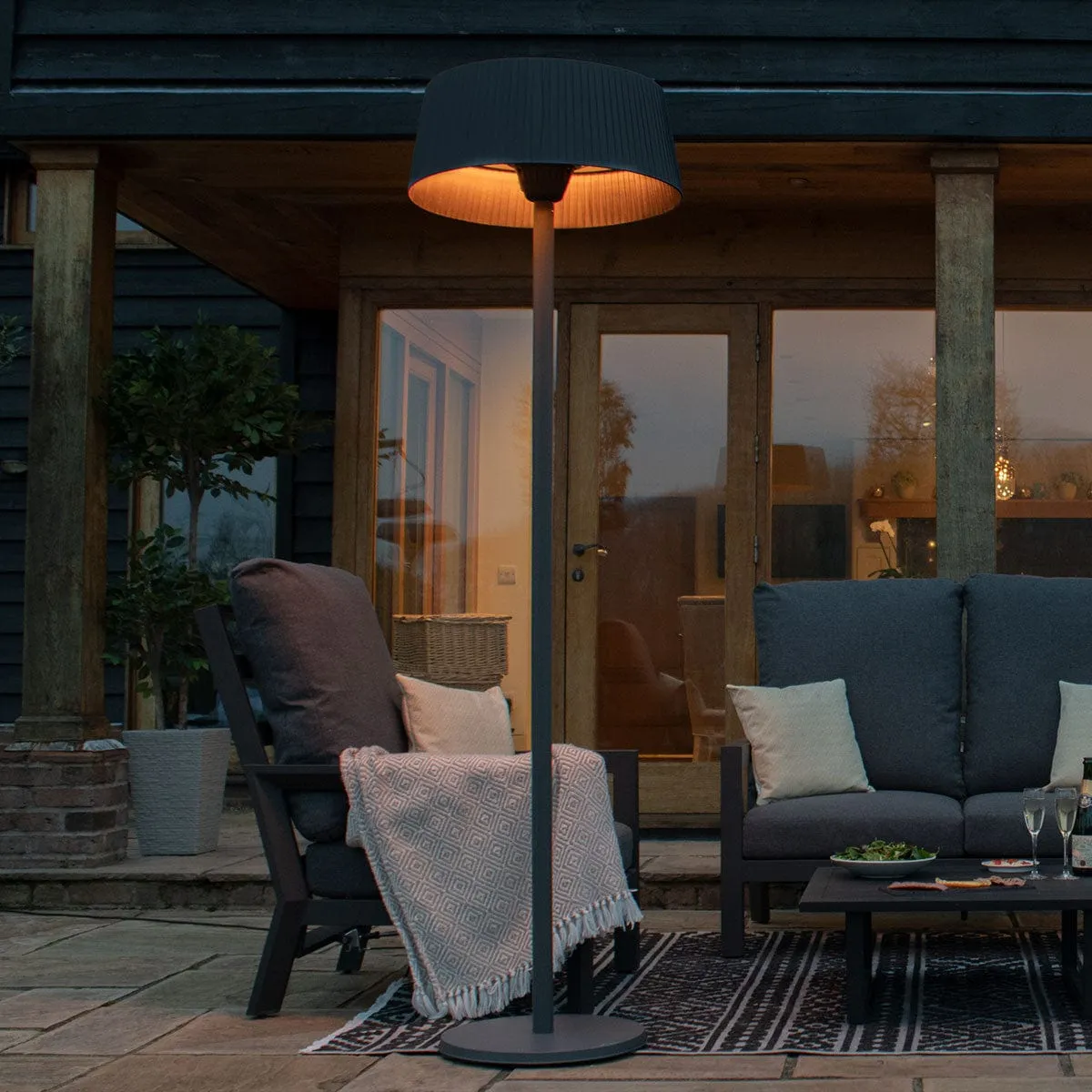 2100W Lyra Freestanding Electric Patio Heater / Charcoal