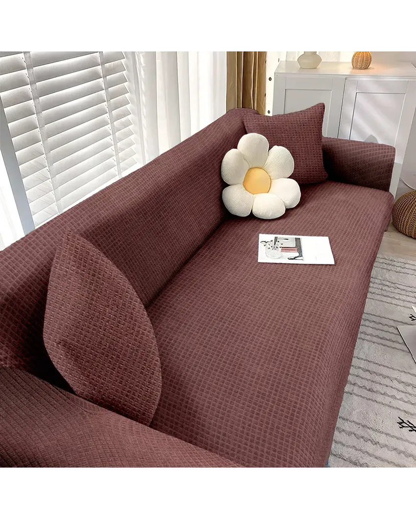 3 Seater Elastic Stretchable Jacquard Sofa Cover | 77 x 91 inches