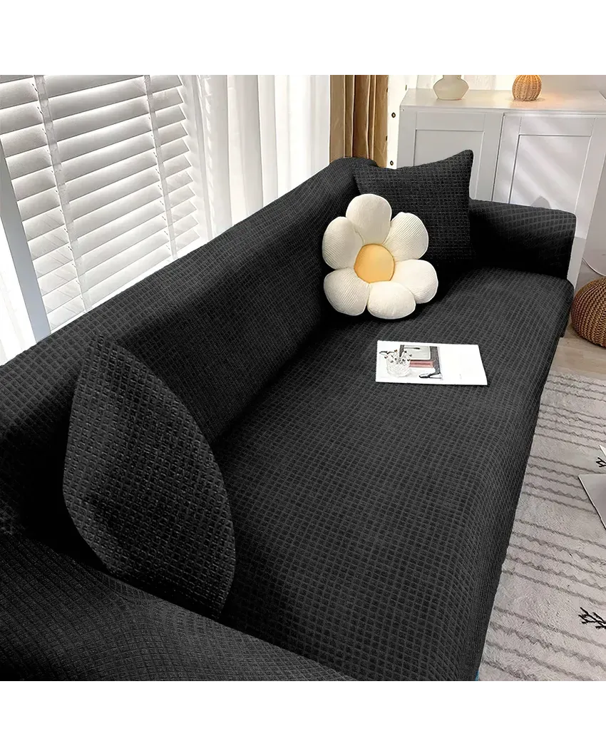 3 Seater Elastic Stretchable Jacquard Sofa Cover | 77 x 91 inches