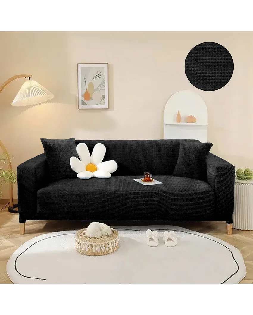 3 Seater Elastic Stretchable Jacquard Sofa Cover | 77 x 91 inches