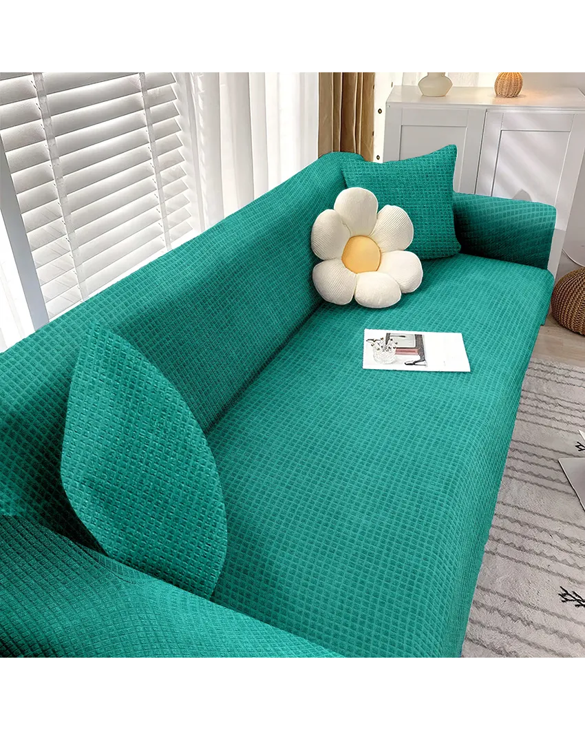 3 Seater Elastic Stretchable Jacquard Sofa Cover | 77 x 91 inches