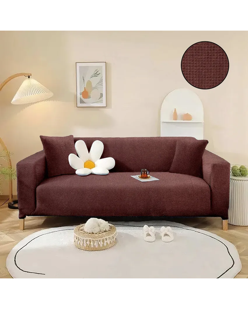 3 Seater Elastic Stretchable Jacquard Sofa Cover | 77 x 91 inches