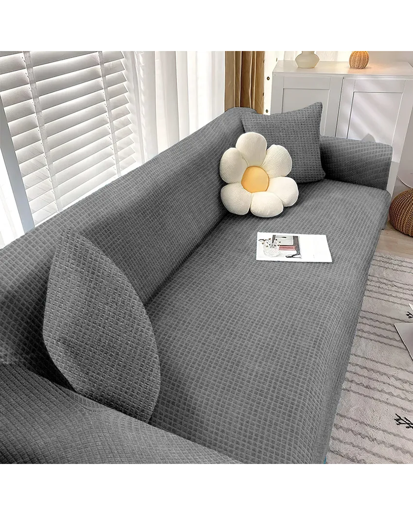 3 Seater Elastic Stretchable Jacquard Sofa Cover | 77 x 91 inches