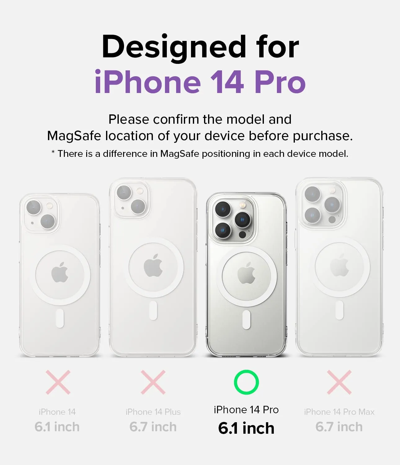 Apple iPhone 14 Pro Back Cover Case | Fusion Magnetic - Matte Clear