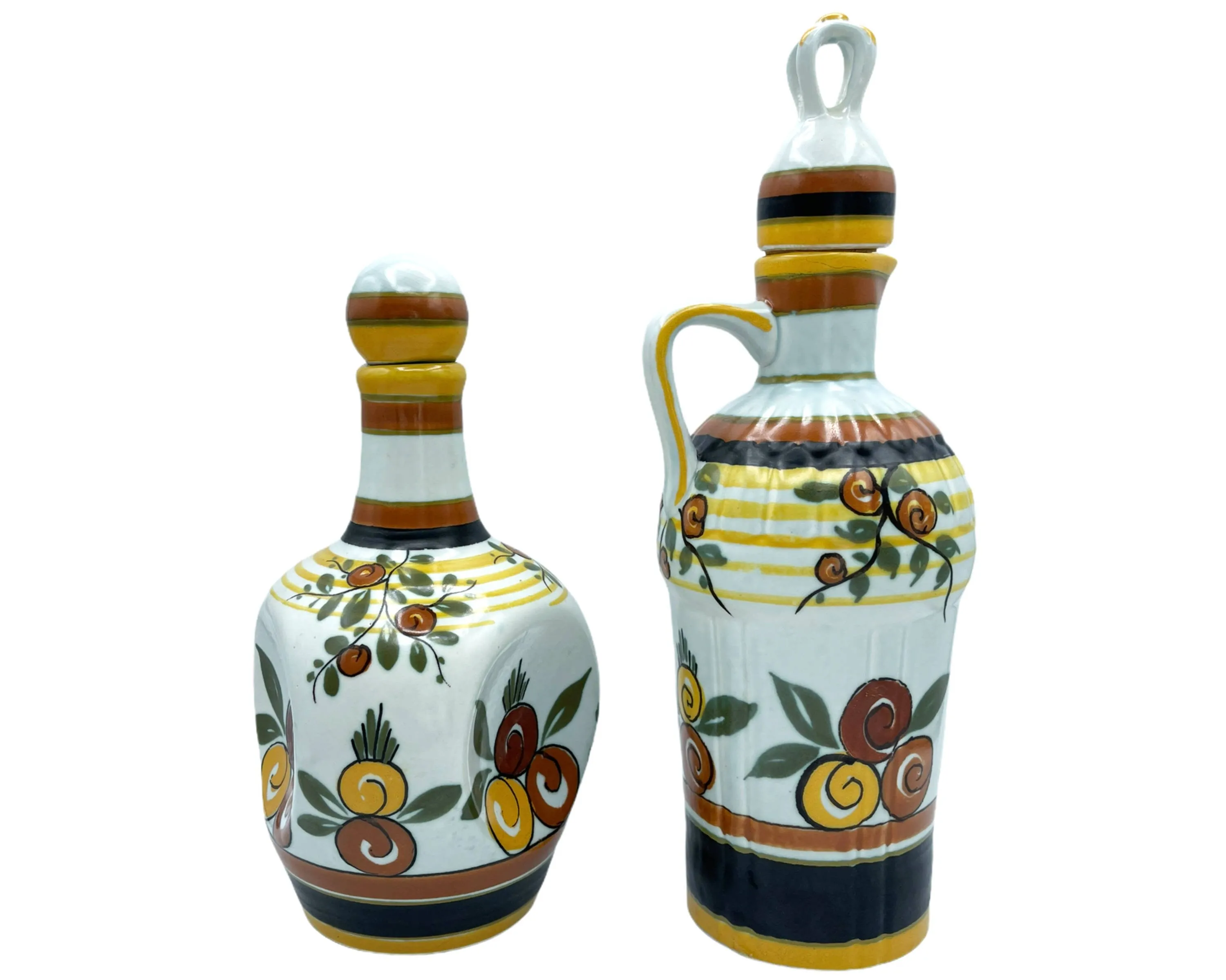Art Deco Gouda Pottery Large Oil & Vinegar Signed PZH Plateelbakkerij Zuid-Holland
