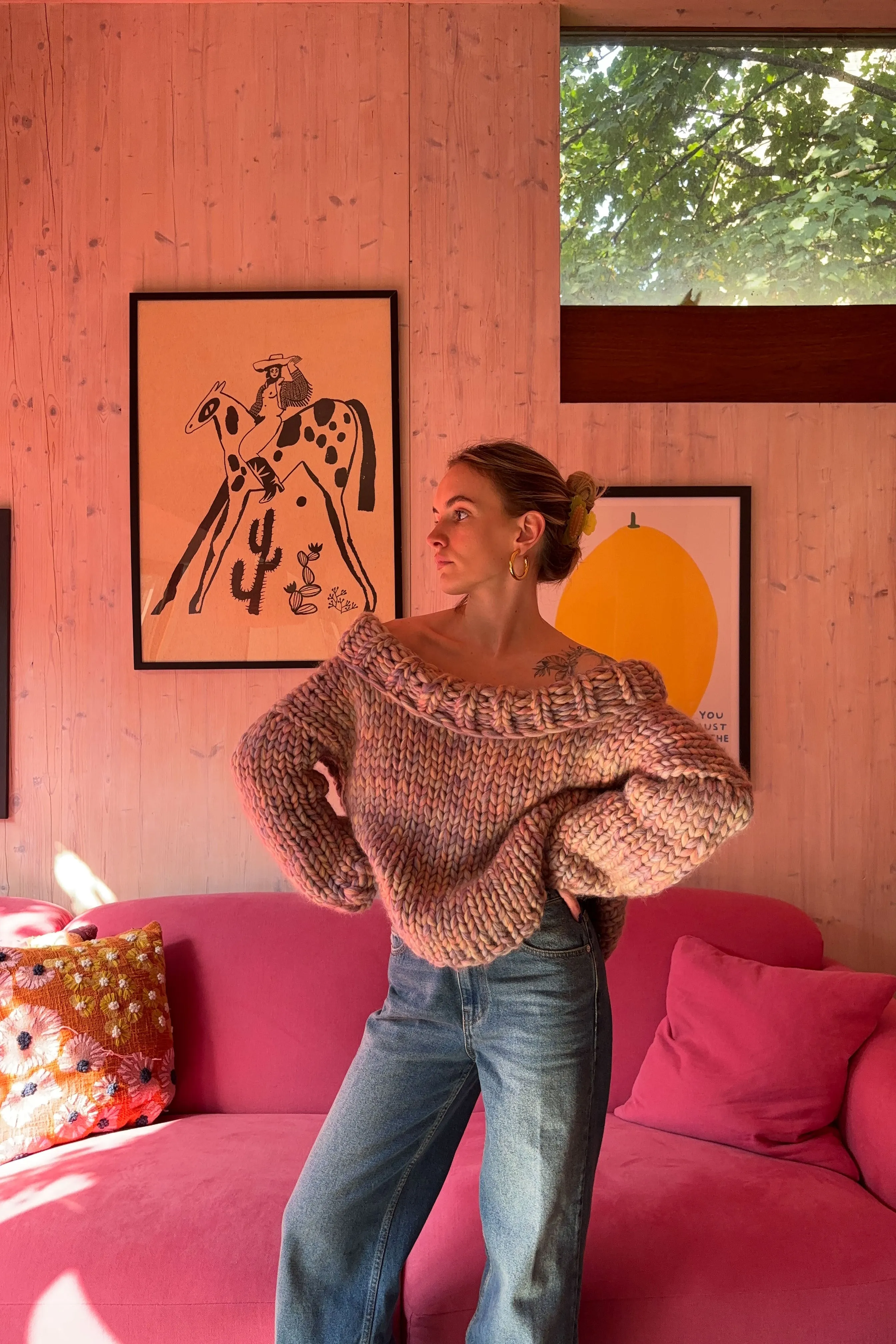 Aurelia Chunky Knit Off The Shoulder Sweater