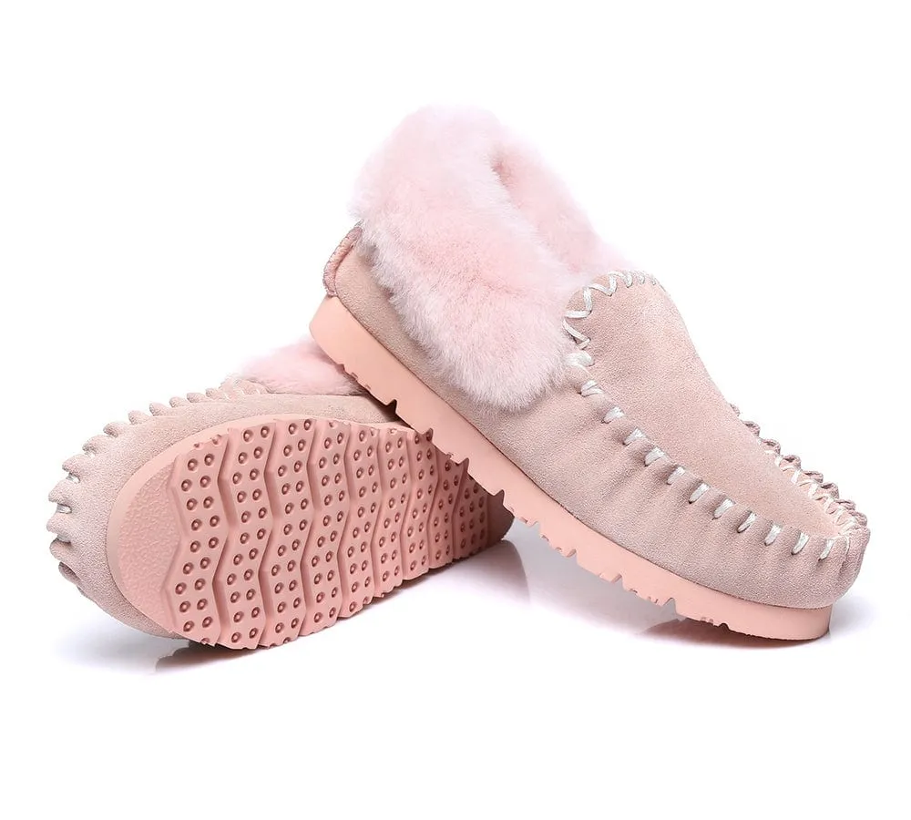 AUSTRALIAN SHEPHERD® UGG Sheepskin Wool Ankle Slippers Popo Moccasins