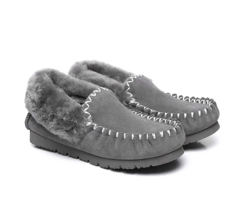 AUSTRALIAN SHEPHERD® UGG Sheepskin Wool Ankle Slippers Popo Moccasins