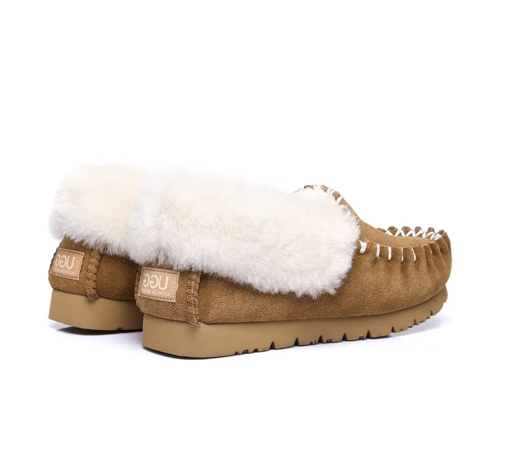 AUSTRALIAN SHEPHERD® UGG Sheepskin Wool Ankle Slippers Popo Moccasins