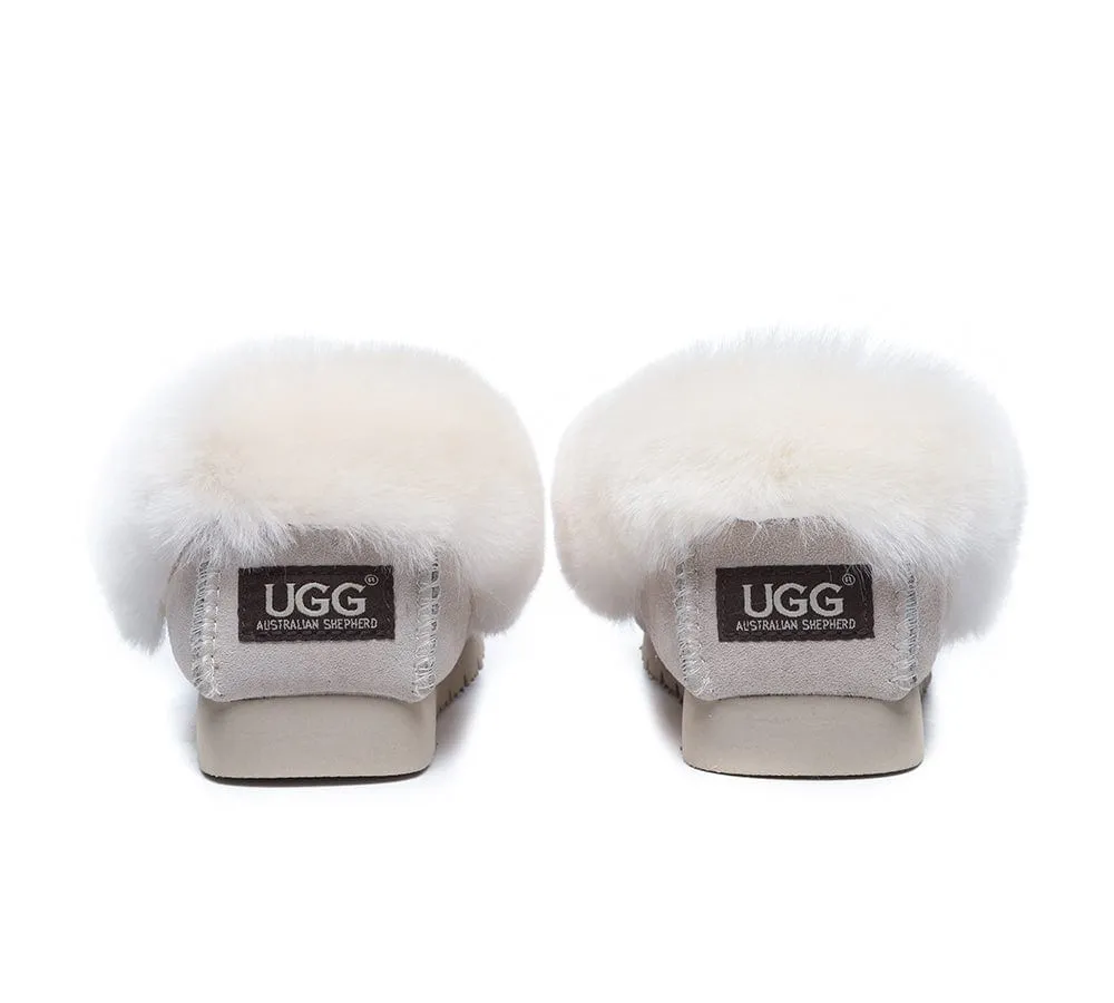 AUSTRALIAN SHEPHERD® UGG Sheepskin Wool Ankle Slippers Popo Moccasins