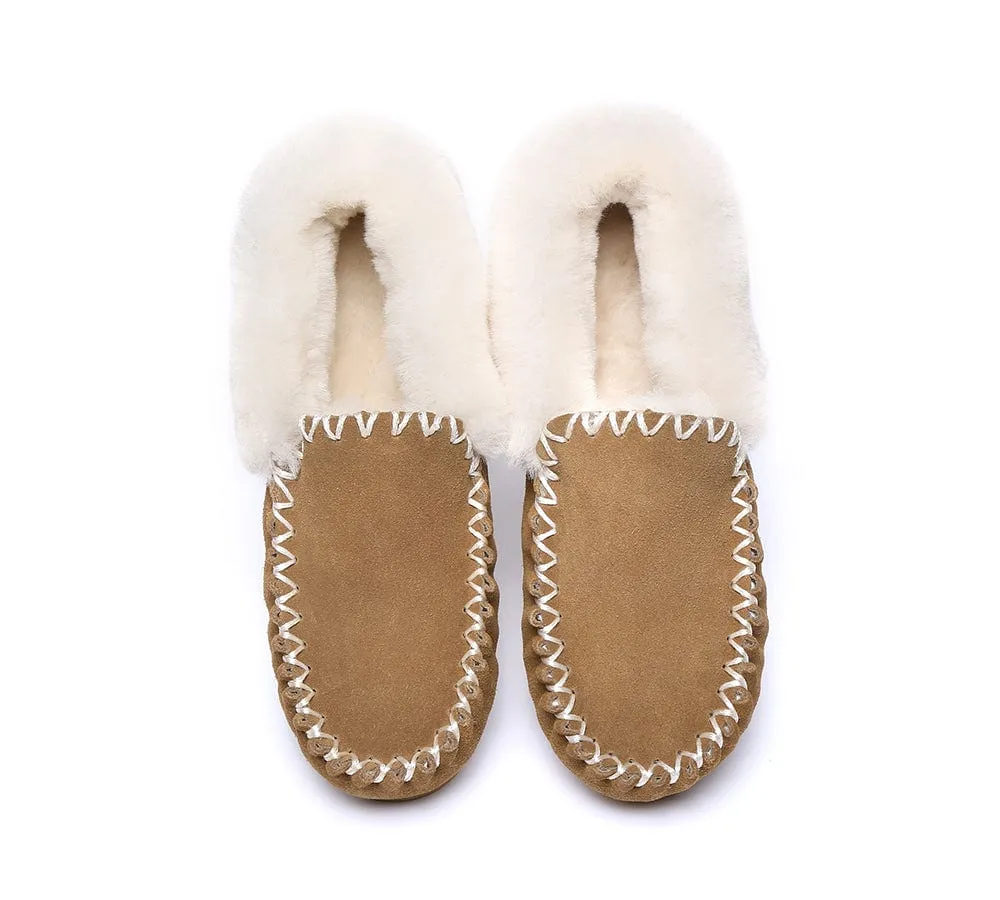 AUSTRALIAN SHEPHERD® UGG Sheepskin Wool Ankle Slippers Popo Moccasins