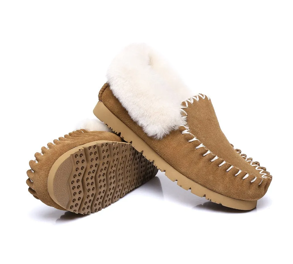 AUSTRALIAN SHEPHERD® UGG Sheepskin Wool Ankle Slippers Popo Moccasins