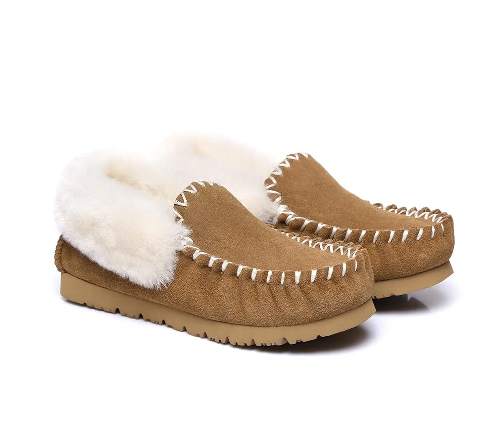 AUSTRALIAN SHEPHERD® UGG Sheepskin Wool Ankle Slippers Popo Moccasins