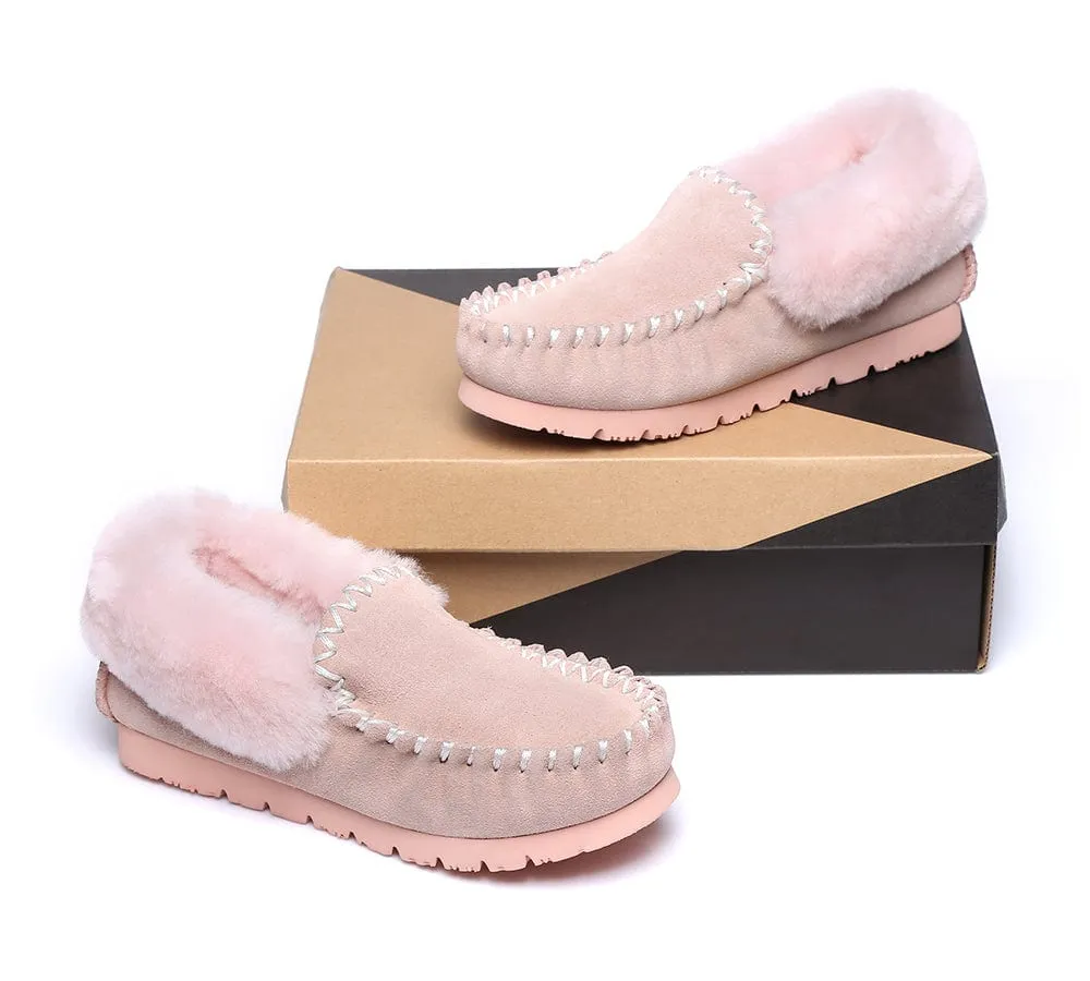 AUSTRALIAN SHEPHERD® UGG Sheepskin Wool Ankle Slippers Popo Moccasins
