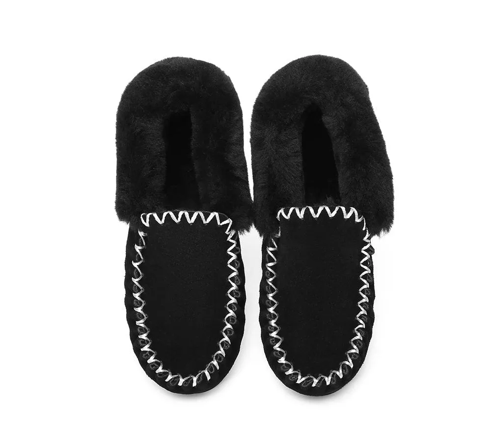 AUSTRALIAN SHEPHERD® UGG Sheepskin Wool Ankle Slippers Popo Moccasins