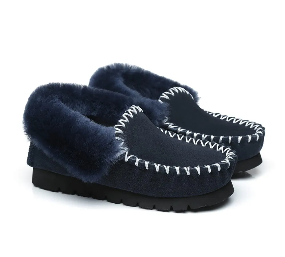 AUSTRALIAN SHEPHERD® UGG Sheepskin Wool Ankle Slippers Popo Moccasins