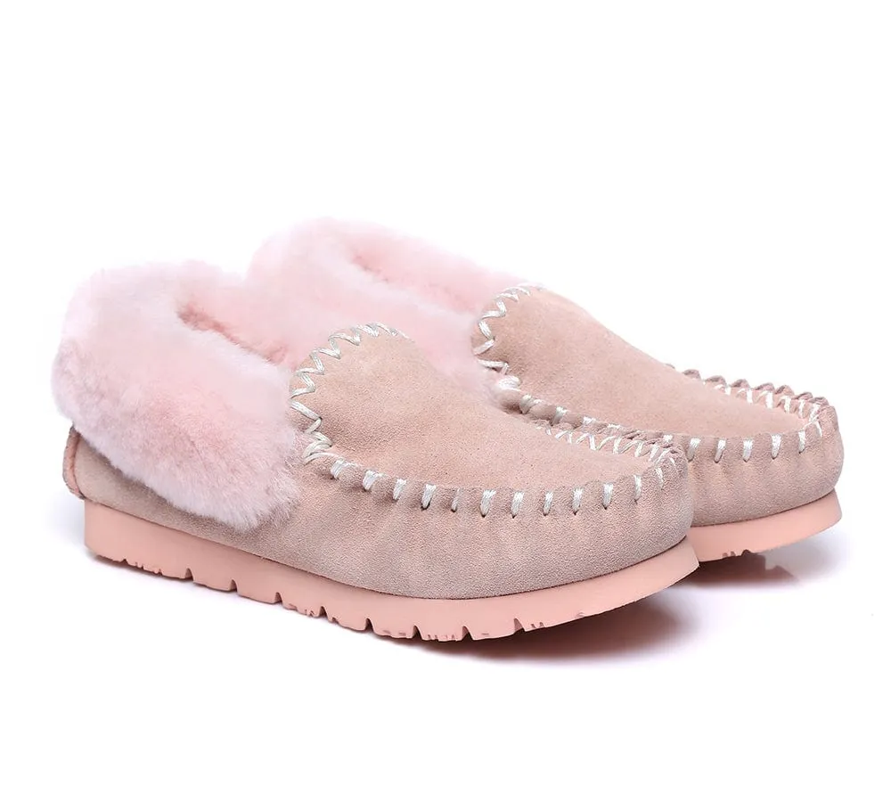 AUSTRALIAN SHEPHERD® UGG Sheepskin Wool Ankle Slippers Popo Moccasins
