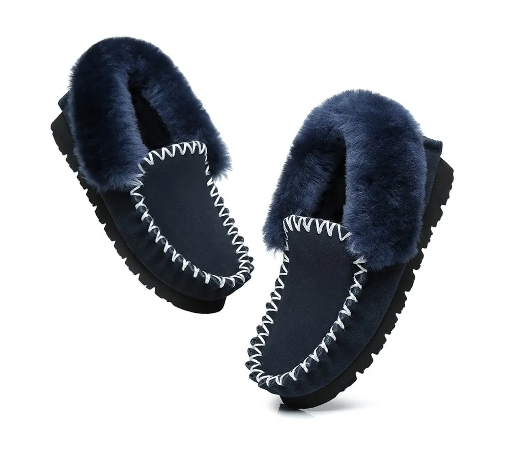 AUSTRALIAN SHEPHERD® UGG Sheepskin Wool Ankle Slippers Popo Moccasins