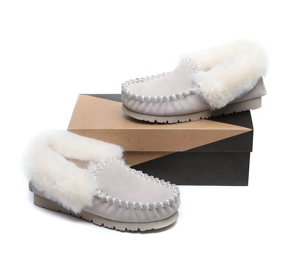 AUSTRALIAN SHEPHERD® UGG Sheepskin Wool Ankle Slippers Popo Moccasins