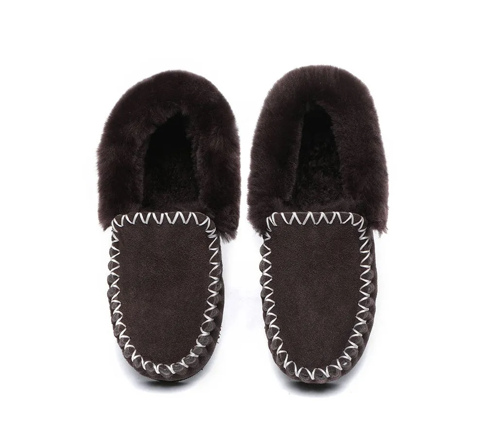 AUSTRALIAN SHEPHERD® UGG Sheepskin Wool Ankle Slippers Popo Moccasins