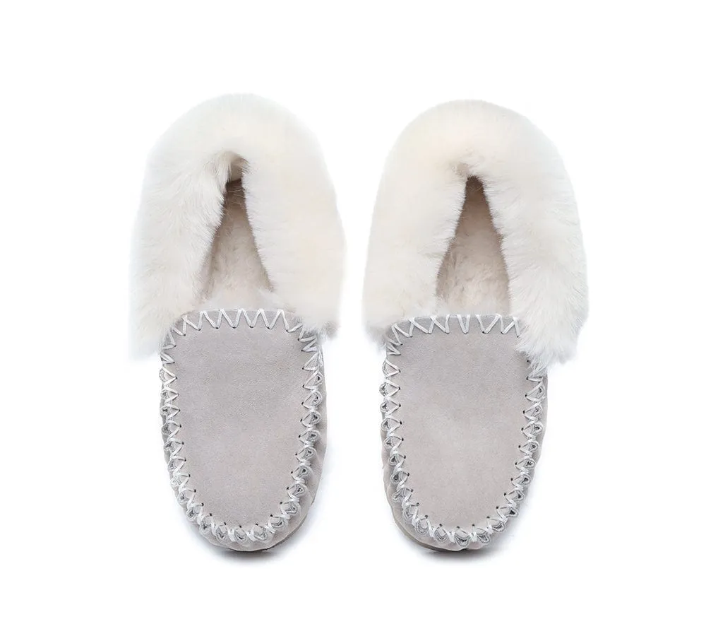 AUSTRALIAN SHEPHERD® UGG Sheepskin Wool Ankle Slippers Popo Moccasins