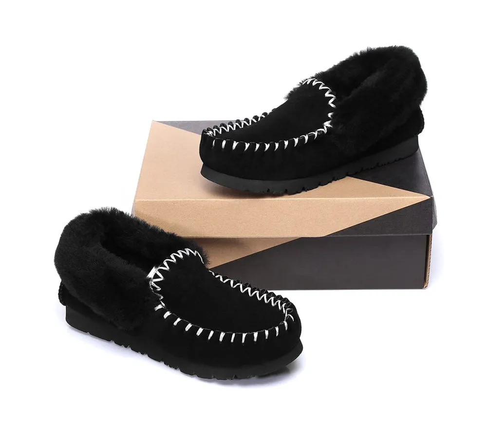 AUSTRALIAN SHEPHERD® UGG Sheepskin Wool Ankle Slippers Popo Moccasins