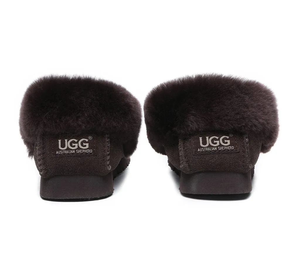 AUSTRALIAN SHEPHERD® UGG Sheepskin Wool Ankle Slippers Popo Moccasins