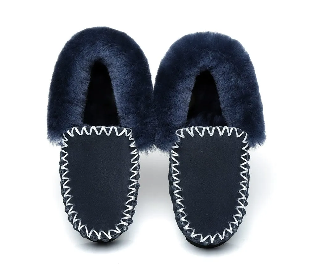 AUSTRALIAN SHEPHERD® UGG Sheepskin Wool Ankle Slippers Popo Moccasins