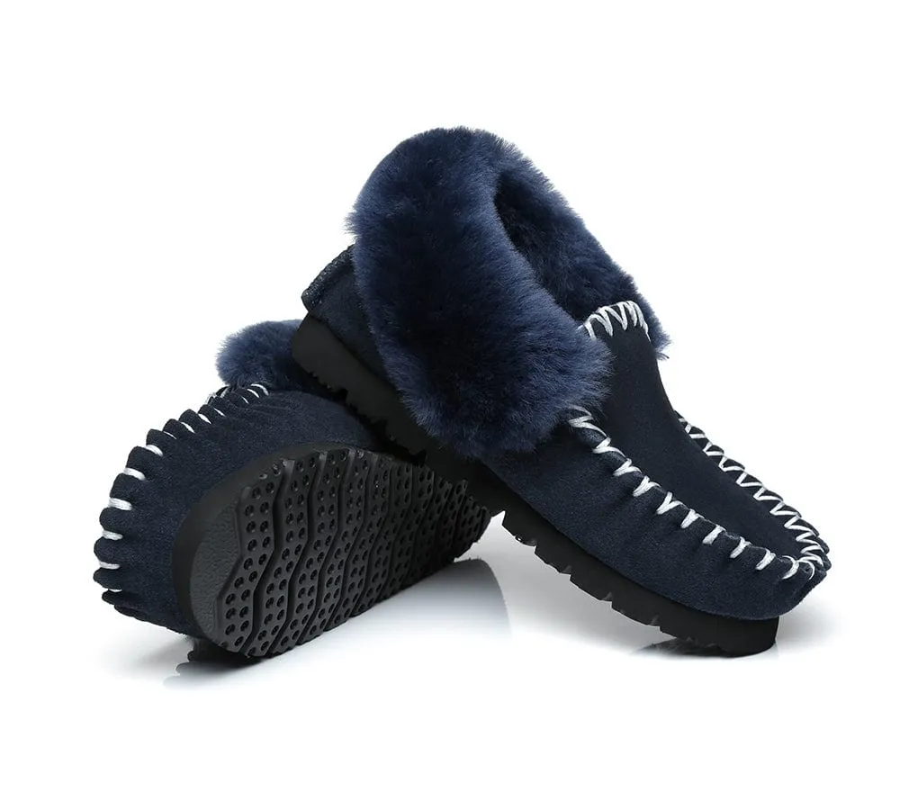 AUSTRALIAN SHEPHERD® UGG Sheepskin Wool Ankle Slippers Popo Moccasins