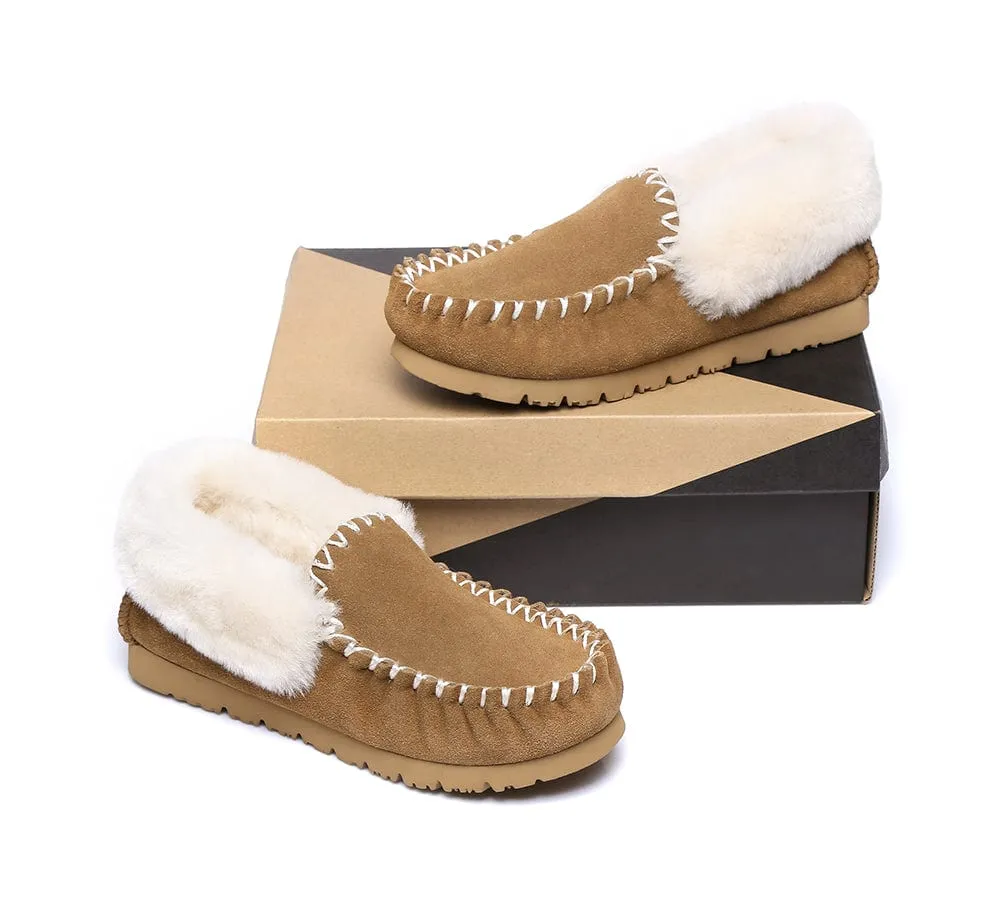 AUSTRALIAN SHEPHERD® UGG Sheepskin Wool Ankle Slippers Popo Moccasins