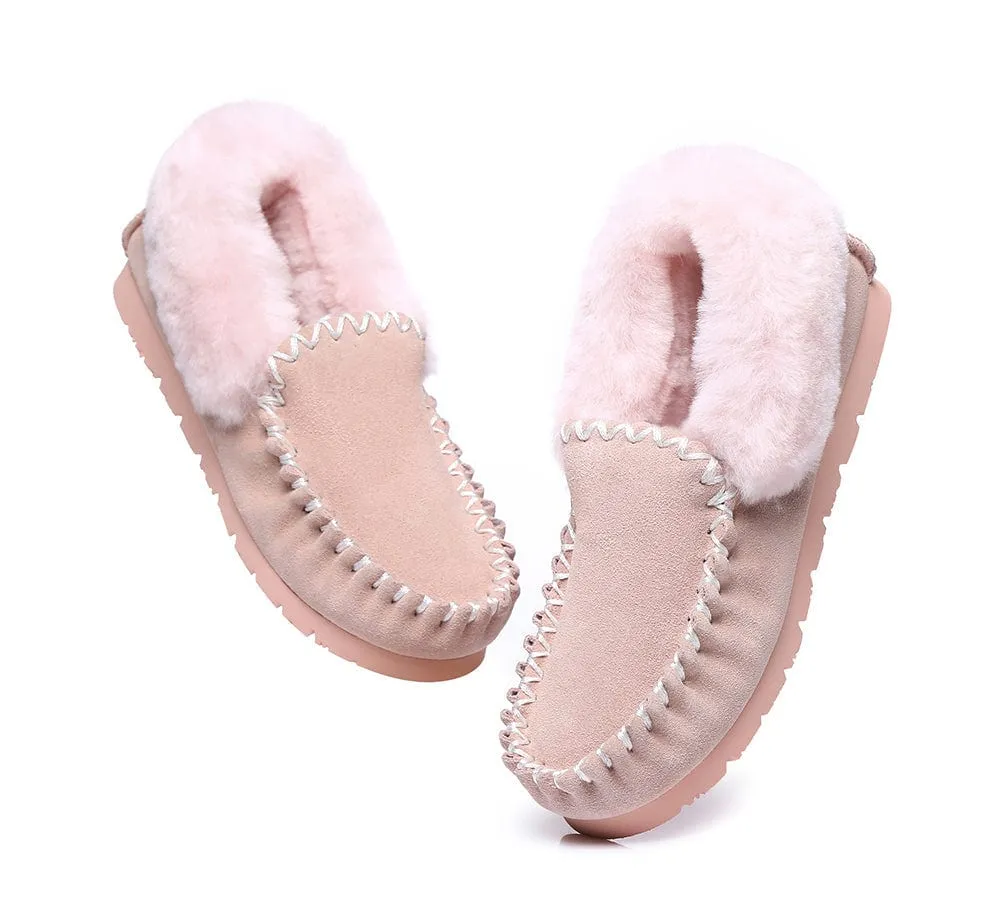 AUSTRALIAN SHEPHERD® UGG Sheepskin Wool Ankle Slippers Popo Moccasins