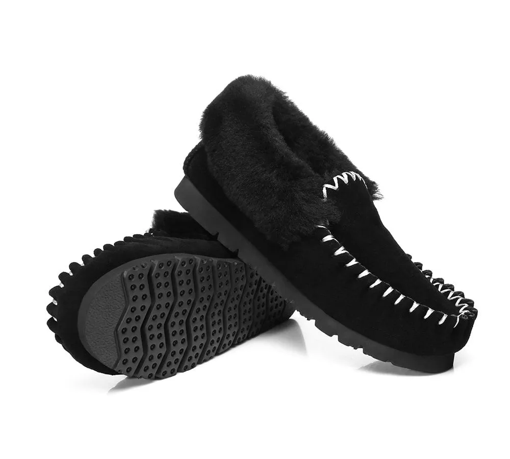 AUSTRALIAN SHEPHERD® UGG Sheepskin Wool Ankle Slippers Popo Moccasins