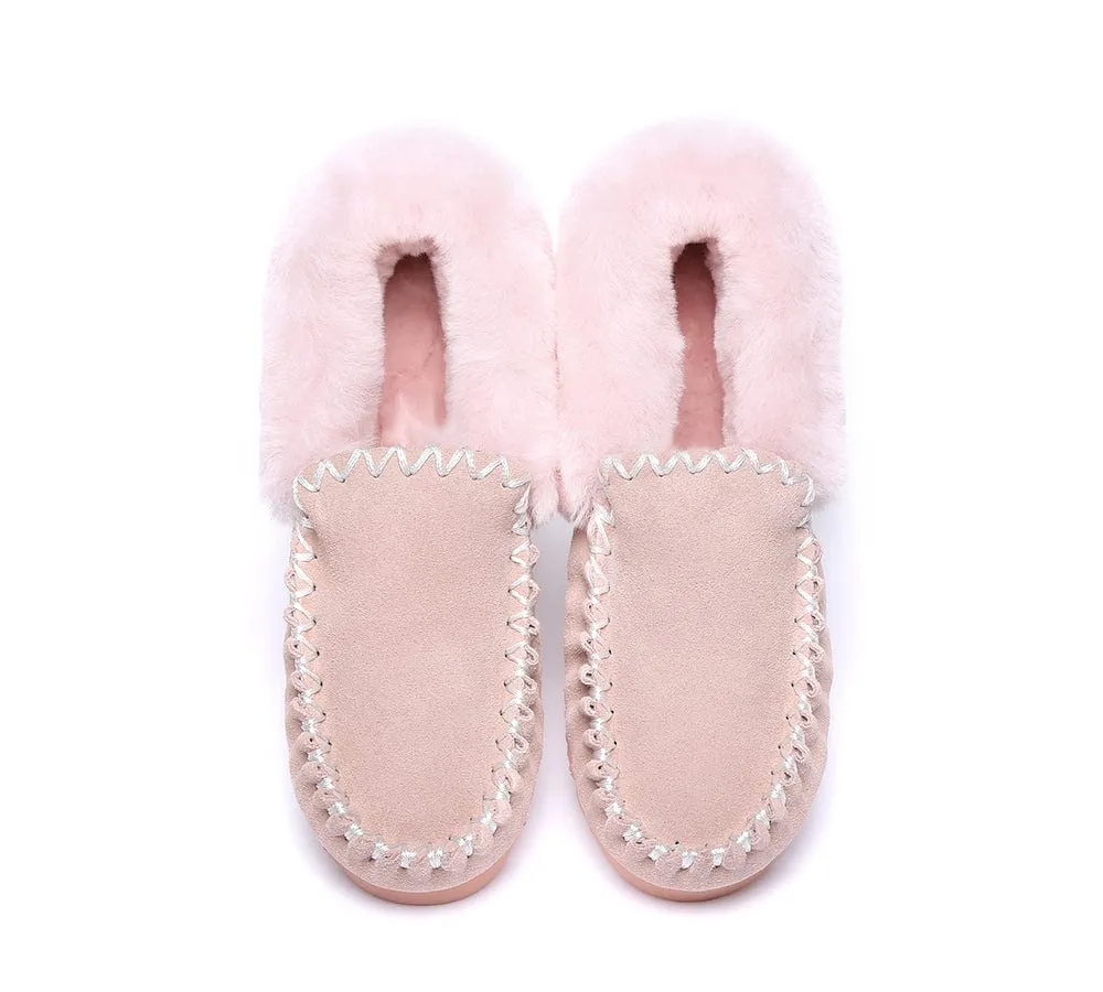 AUSTRALIAN SHEPHERD® UGG Sheepskin Wool Ankle Slippers Popo Moccasins
