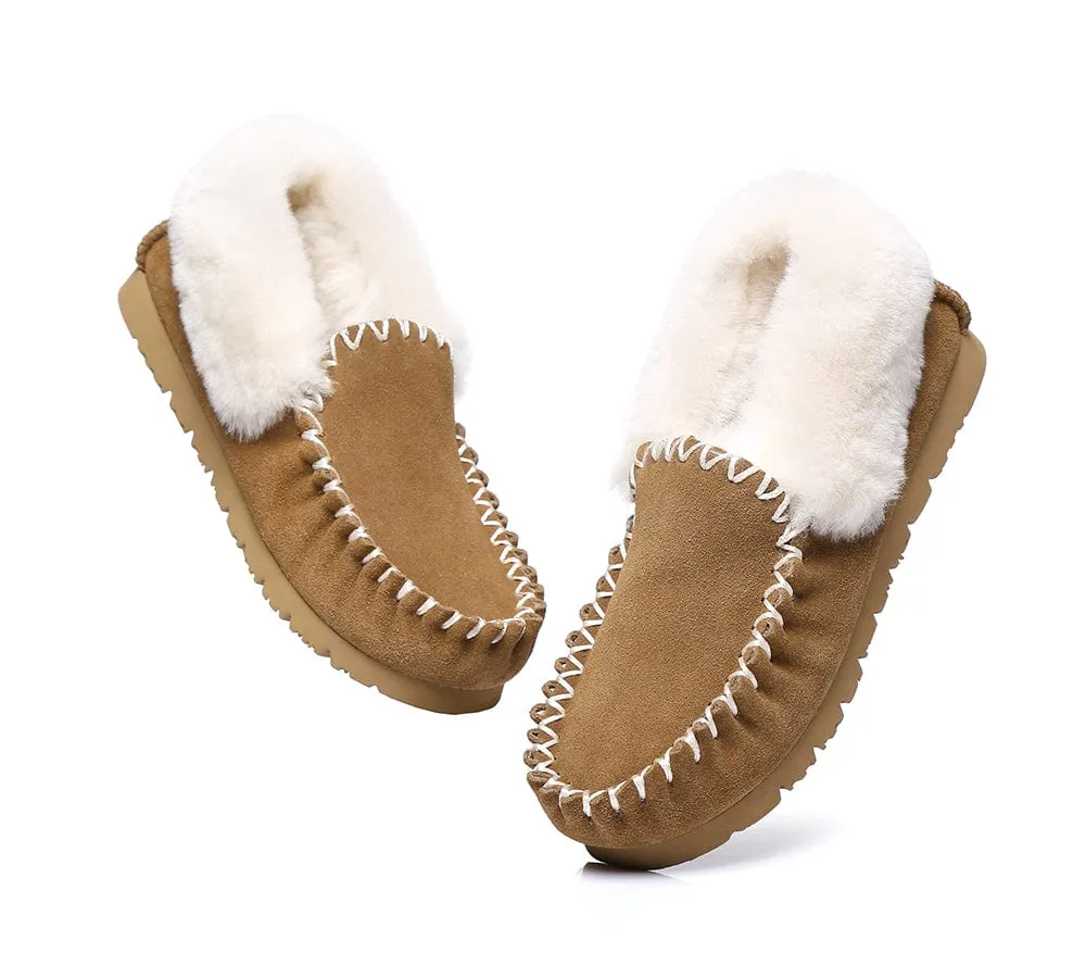 AUSTRALIAN SHEPHERD® UGG Sheepskin Wool Ankle Slippers Popo Moccasins