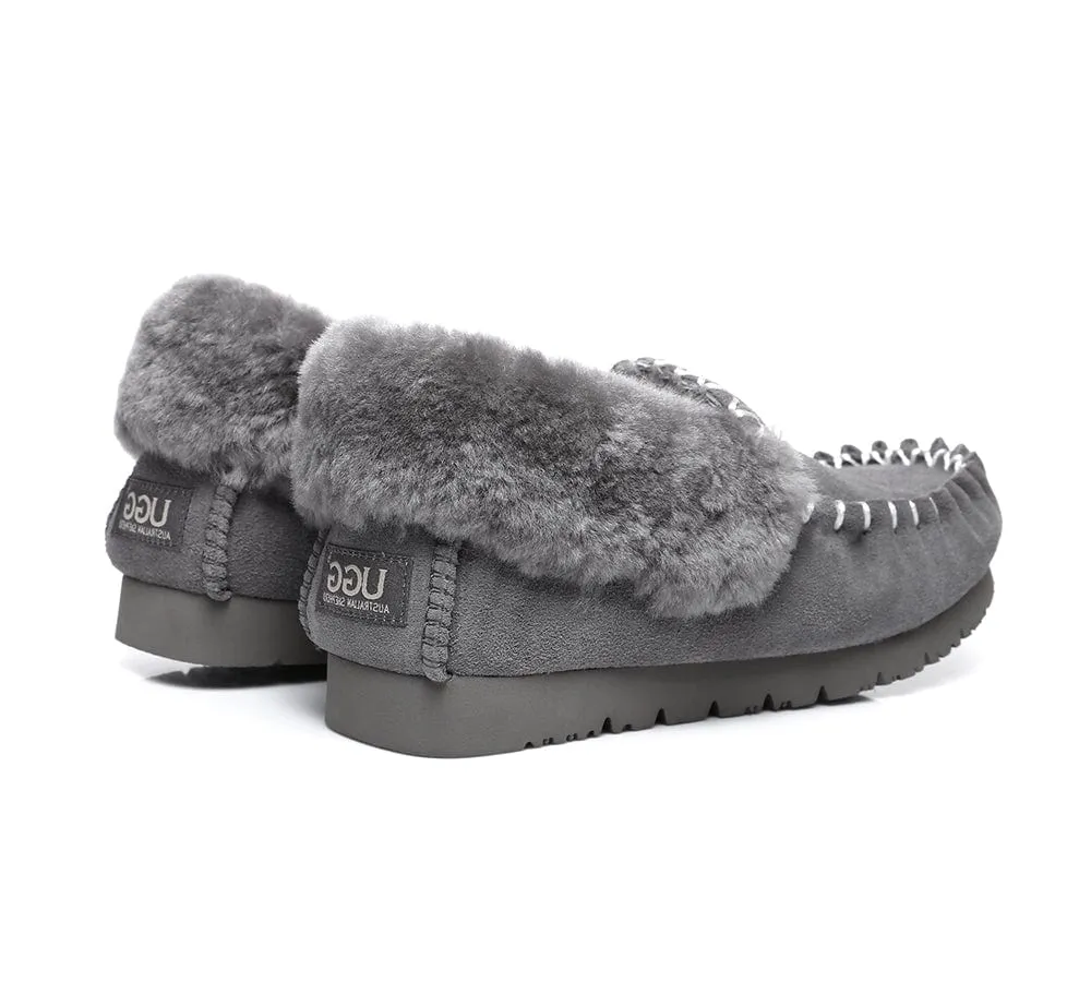 AUSTRALIAN SHEPHERD® UGG Sheepskin Wool Ankle Slippers Popo Moccasins