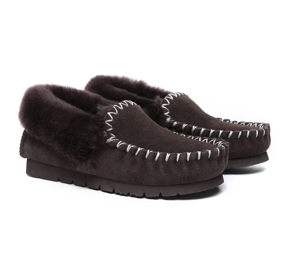 AUSTRALIAN SHEPHERD® UGG Sheepskin Wool Ankle Slippers Popo Moccasins