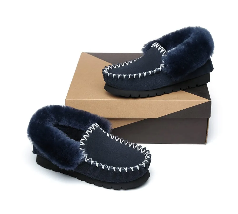 AUSTRALIAN SHEPHERD® UGG Sheepskin Wool Ankle Slippers Popo Moccasins