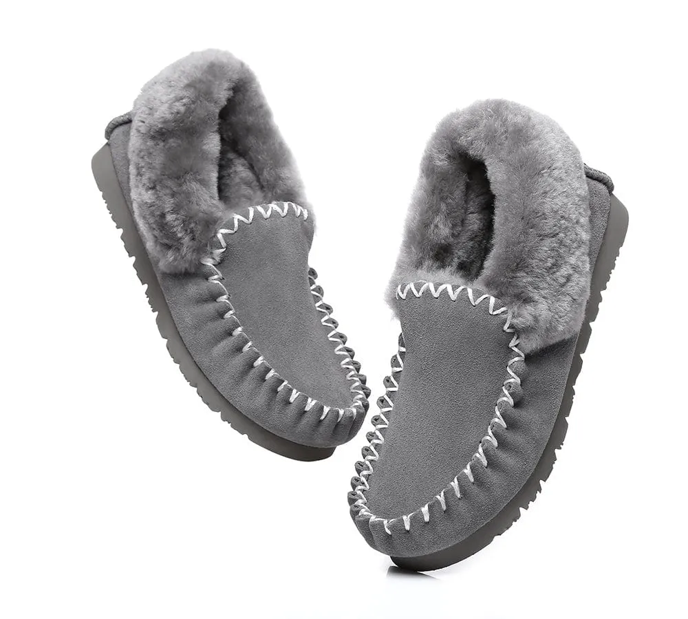 AUSTRALIAN SHEPHERD® UGG Sheepskin Wool Ankle Slippers Popo Moccasins