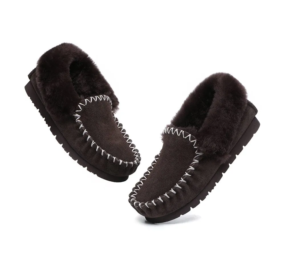 AUSTRALIAN SHEPHERD® UGG Sheepskin Wool Ankle Slippers Popo Moccasins