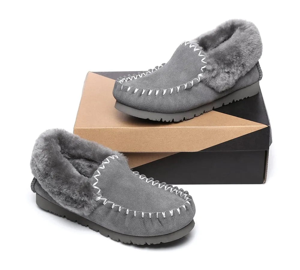 AUSTRALIAN SHEPHERD® UGG Sheepskin Wool Ankle Slippers Popo Moccasins