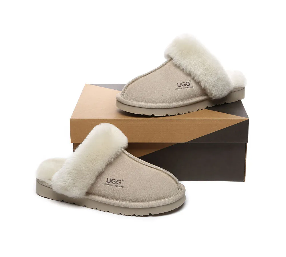 AUSTRALIAN SHEPHERD® UGG Women Premium Sheepskin Wool Muffin Slippers Special