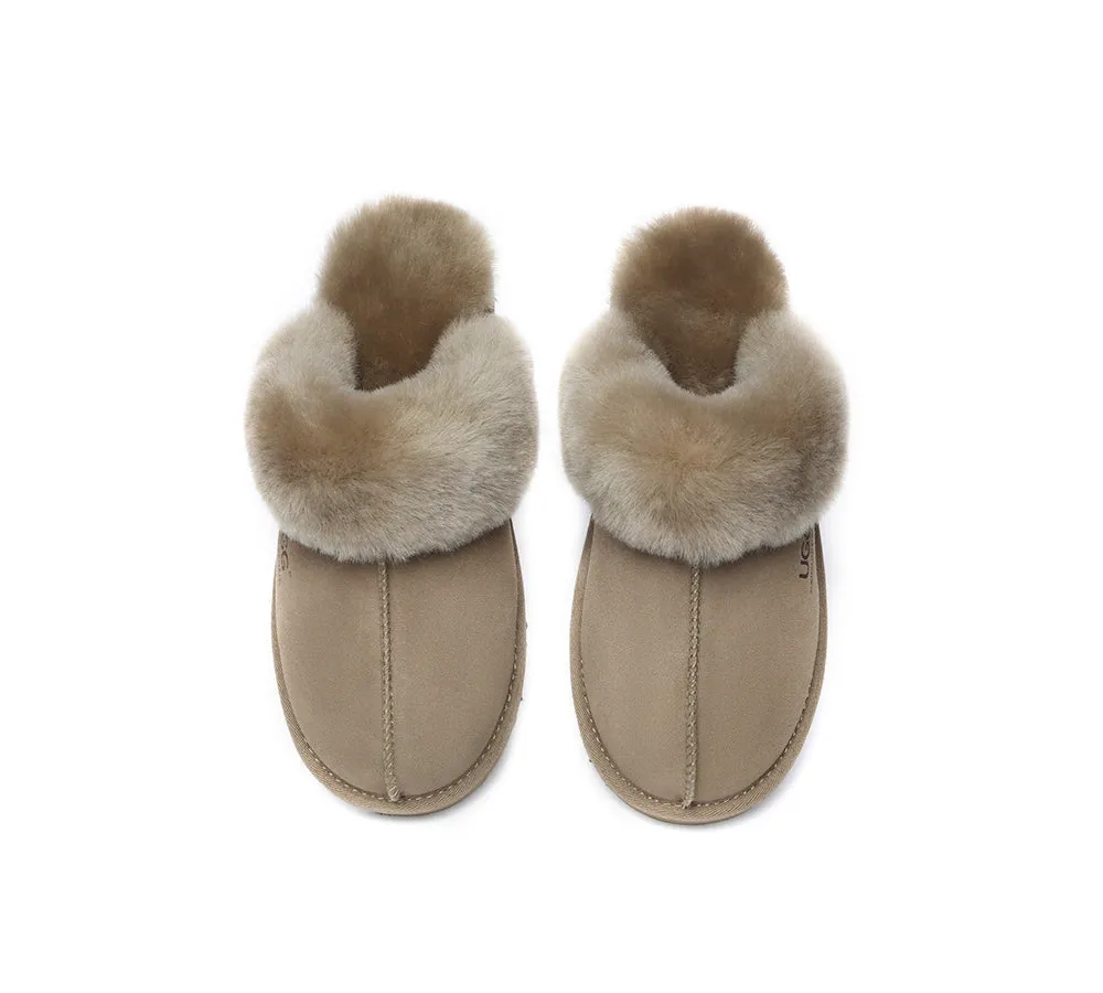 AUSTRALIAN SHEPHERD® UGG Women Premium Sheepskin Wool Muffin Slippers Special