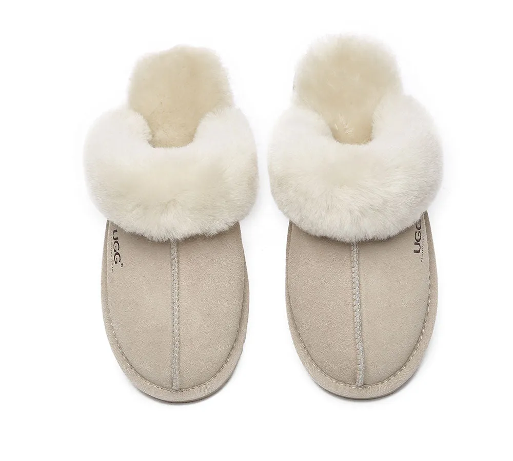 AUSTRALIAN SHEPHERD® UGG Women Premium Sheepskin Wool Muffin Slippers Special
