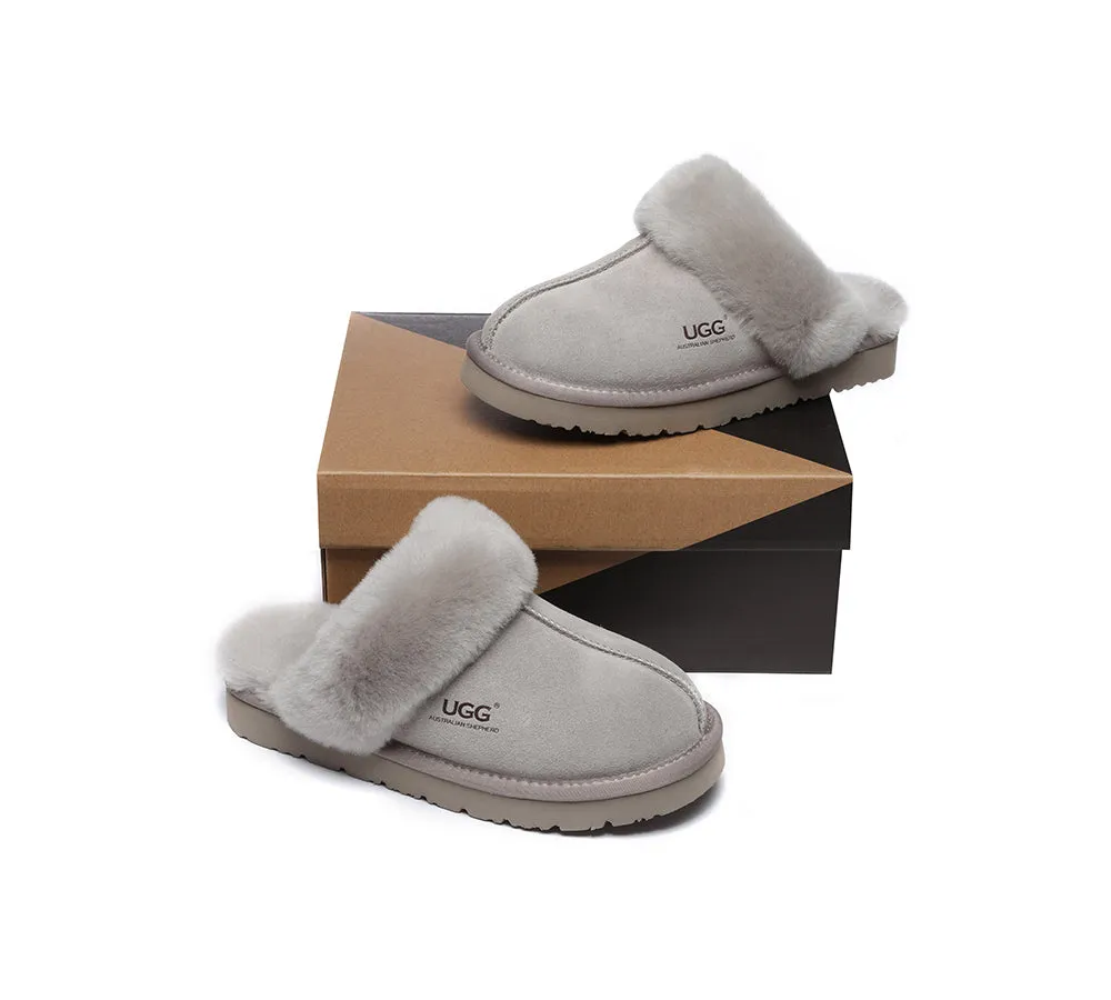 AUSTRALIAN SHEPHERD® UGG Women Premium Sheepskin Wool Muffin Slippers Special