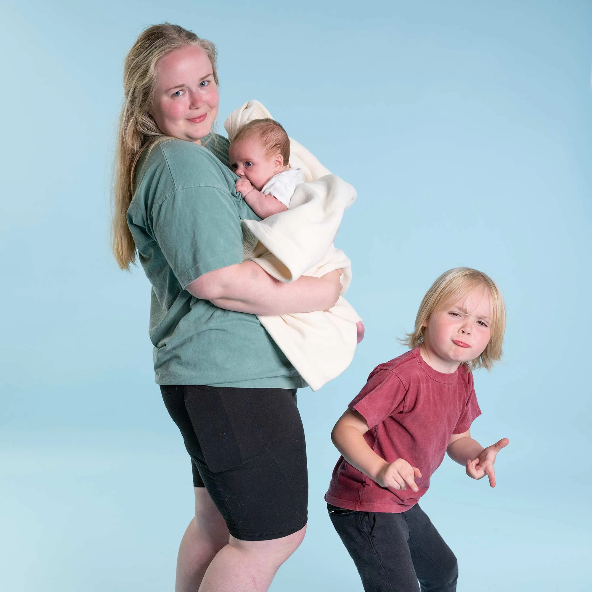 BABYVILLE 100% Organic Cotton Fleece Baby Receiving Blankets (No elastic, No latex, No polyamide, No Synthetics) (100% Biodegradable)