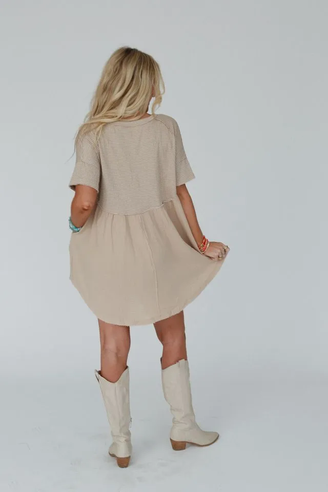 Budding Beauty Tunic Dress - Tan