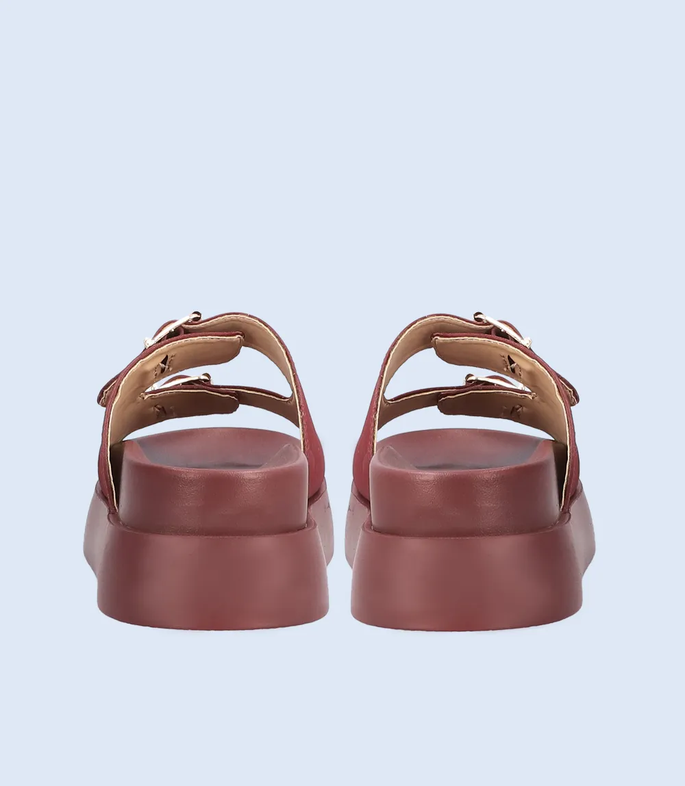 BW6324-MAROON-Women Comfort Slipper