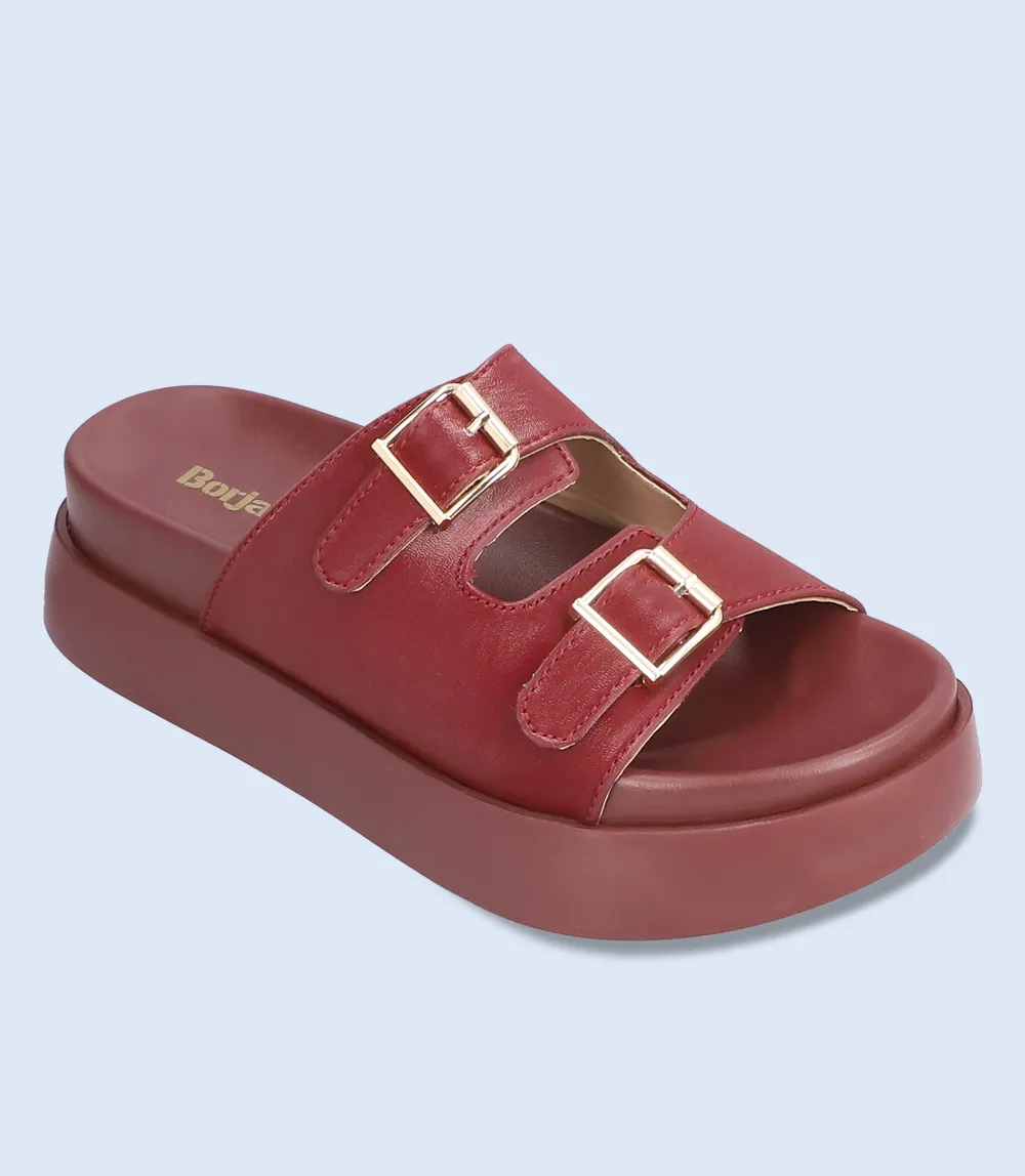 BW6324-MAROON-Women Comfort Slipper