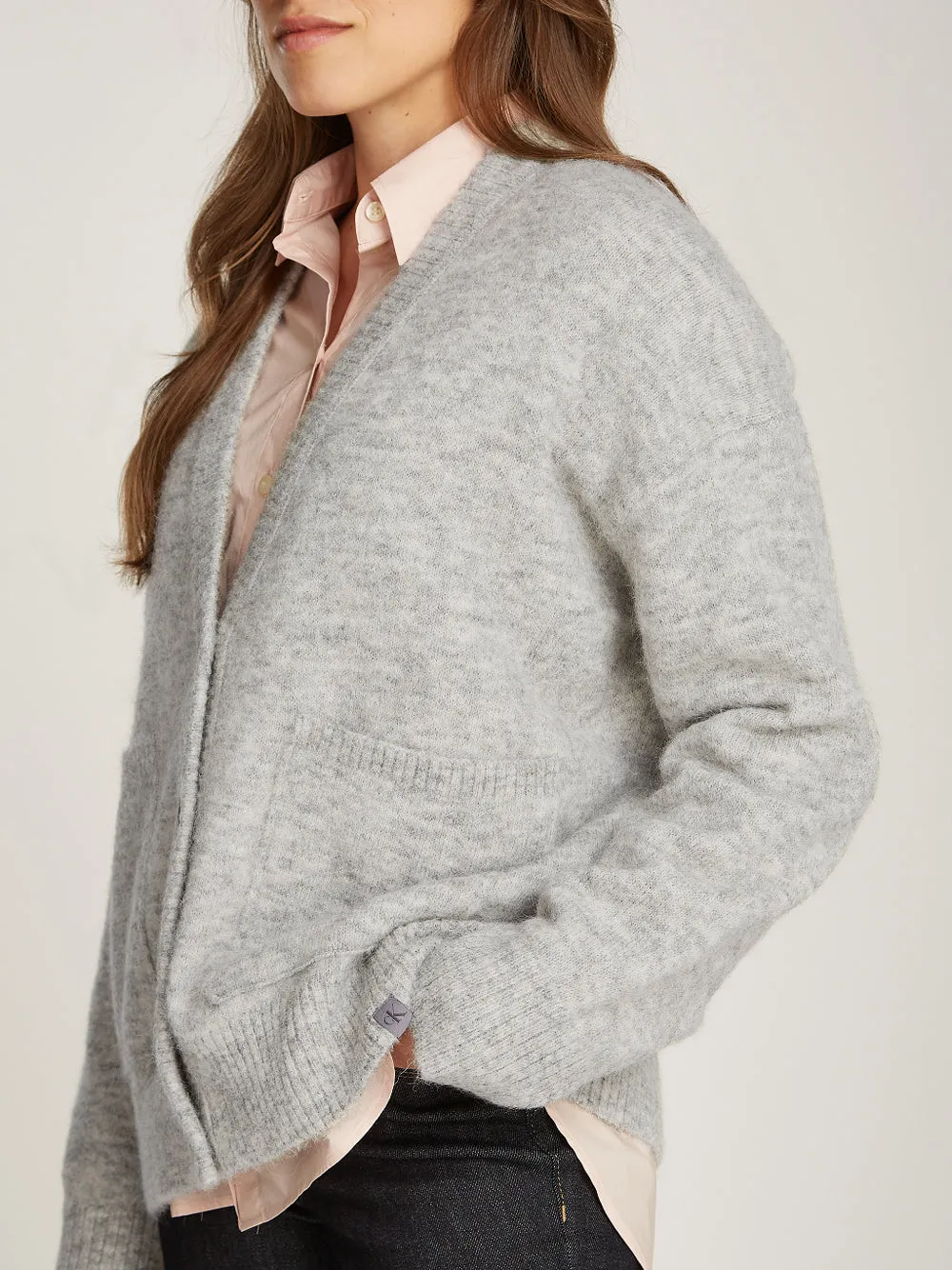 Calvin Klein Jeans Maglione Textured Loose Sweat Donna Mod. J20J224234 P41 Grey Heather